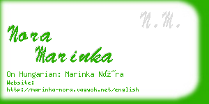 nora marinka business card